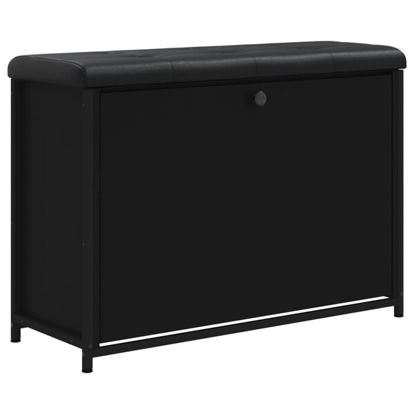 vidaXL Banc à chaussures avec tiroir rabattable noir 82x32x56 cm