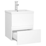 vidaXL Armoire d'évier avec lavabo intégré Blanc Aggloméré
