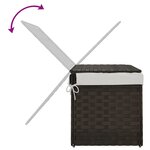 vidaXL Panier à linge avec couvercle marron foncé résine tressée