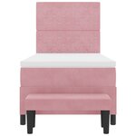 vidaXL Lit à Ressorts avec Matelas & Banc Rose 90x200 cm Velours