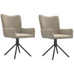 vidaXL Chaises pivotantes à manger lot de 2 Gris clair Velours
