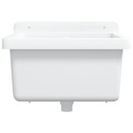 vidaXL Lavabo pour montage murale blanc 40x40x24 cm résine