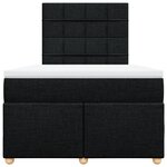 vidaXL Sommier à lattes de lit avec matelas Noir 120x200 cm Tissu