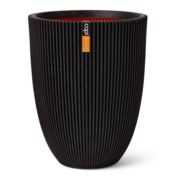 Capi Vase élégant Groove 46x58 cm Noir