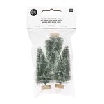 Lot de 3 sapins de Noël en bois vert 7 cm