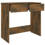 Bureau table poste de travail meuble d'ordinateur informatique étude chêne fumé 80 x 40 x 75 cm bois d'ingénierie brun 02_0023589