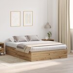 vidaXL Cadre de lit de rangement Chêne Artisan 140x200 cm