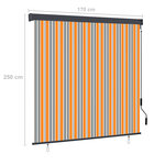 vidaXL Store roulant d'extérieur 170x250 cm Jaune et bleu