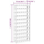 vidaXL Casier à bouteilles pour 77 bouteilles gris bois pin solide