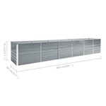 vidaXL Lit surélevé de jardin Acier galvanisé 480x80x45 cm Gris
