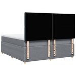 vidaXL Sommier à lattes de lit avec matelas Gris clair 180x200cm Tissu
