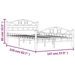 vidaXL Cadre de lit sans matelas blanc métal 140x200 cm