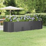 vidaXL Lit surélevé de jardin Acier enduit de poudre Anthracite