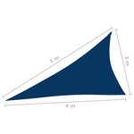 vidaXL Voile de parasol Tissu Oxford triangulaire 3x4x5 m Bleu
