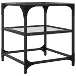 vidaXL Table basse avec dessus en verre transparent 40x40x45 cm acier