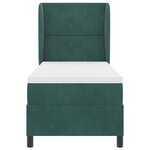 BSE Box Spring avec matelas vert foncé 80x200 cm en velours