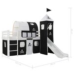 vidaXL Lit mezzanine d'enfants avec toboggan et échelle Pin 97x208 cm