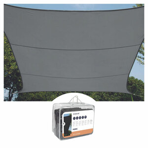 Perel Voile d'ombrage  perméable  respirant  5 x 5 m  180 g/m²  PEHD  carré  gris foncé