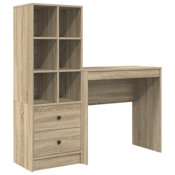 vidaXL Bureau Avec Rangement Chêne Sonoma Bois d'Ingénierie