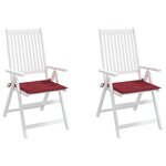 vidaXL Coussins de chaise de jardin lot de 2 rouge bordeaux 50x50x4 cm