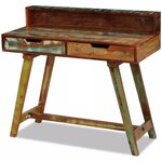 Bureau table meuble travail informatique bois de récupération massif 0502144