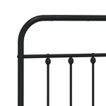 vidaXL Cadre de lit métal avec tête de lit/pied de lit noir 183x213 cm