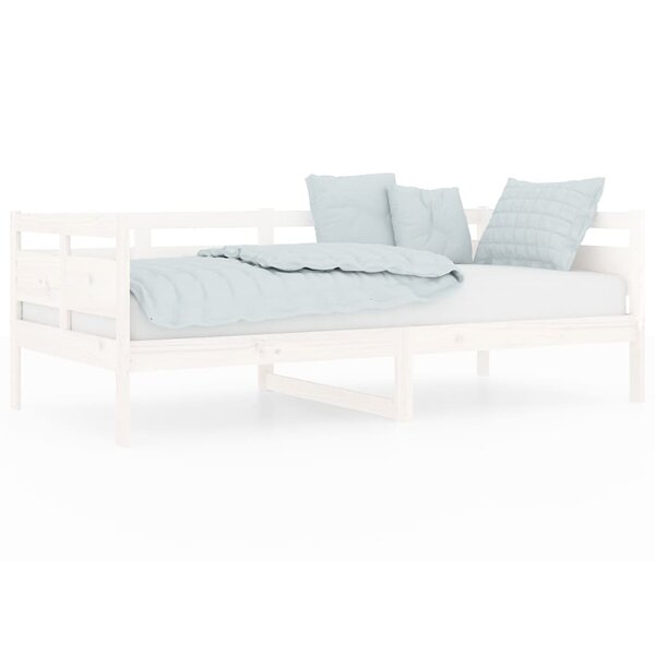 vidaXL Lit de jour sans matelas blanc bois de pin massif 90x190 cm