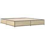 vidaXL Cadre de lit chêne sonoma 200x200 cm bois d'ingénierie et métal