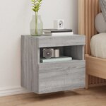 vidaXL Meubles TV muraux et lumières LED 2Pièces sonoma gris 40x30x40 cm