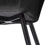 Lot de 2 chaises pieds noir siège de salon cuisine salle à manger design élégant velours noir 08_0000572