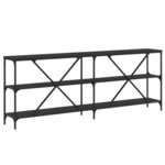 vidaXL Table console noir 200x30x75 cm bois d'ingénierie et fer