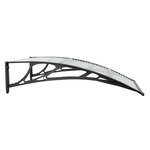 vidaXL Auvent de porte Noir et transparent 100x80 cm Polycarbonate