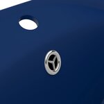 vidaXL Lavabo ovale à trop-plein Bleu foncé mat 58 5x39 cm Céramique