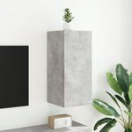 vidaXL Meuble TV mural avec lumières LED gris béton 30 5x35x70 cm