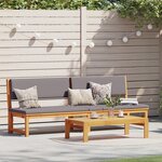 vidaXL Chaise longue 3 en 1 avec coussins gris clair en bois d'acacia