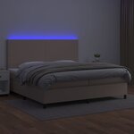 vidaXL Sommier à lattes de lit avec matelas LED Cappuccino 200x200 cm