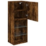 vidaXL Meuble TV avec lumières LED chêne fumé 40 5x30x102 cm