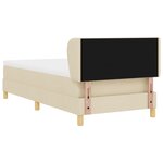 lit à ressort vidaXL avec matelas - Crème 100x200 cm Tissus