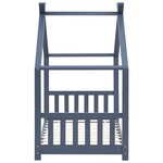 vidaXL Cadre de lit d'enfant Gris Bois de pin massif 70x140 cm