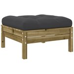 vidaXL Salon de jardin avec coussins 10 Pièces bois de pin imprégné