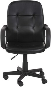 Chaise de bureau pivotante avec hauteur réglable siège ergonomique en synthétique noir fauteuil de bureau pour ordinateur gamer 01_0000082