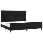 vidaXL Cadre de lit avec tête de lit Noir 200x200 cm Velours