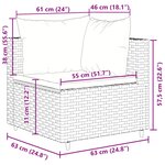 vidaXL Salon de jardin 11 Pièces avec coussins gris résine tressée