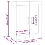 vidaXL Armoire murale blanc 69 5x34x90 cm