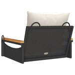 vidaXL Balancelle avec coussins noir 63x62x40 cm résine tressée