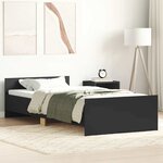 vidaXL Cadre de lit sans matelas noir 90x190 cm bois ingénierie