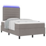 vidaXL Lit ressort avec matelas & LED taupe 120x200 cm tissu