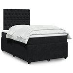 vidaXL Sommier à lattes de lit avec matelas Noir 120x200 cm Velours