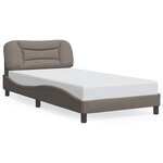 vidaXL Cadre de lit avec LED sans matelas taupe 100x200 cm tissu
