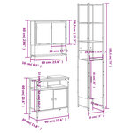 vidaXL Ensemble de meubles salle de bain 3 Pièces noir bois d'ingénierie